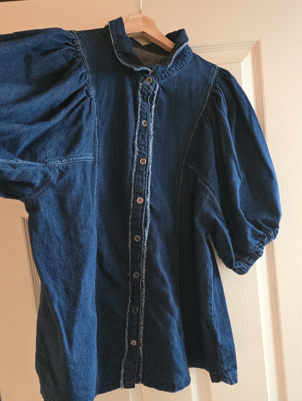 Free People |Suhrie Puff Sleeve Button-Up - Picture 6 of 7